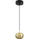 Halo LED 5 inch Coal And Brushed Gold Mini Pendant Ceiling Light