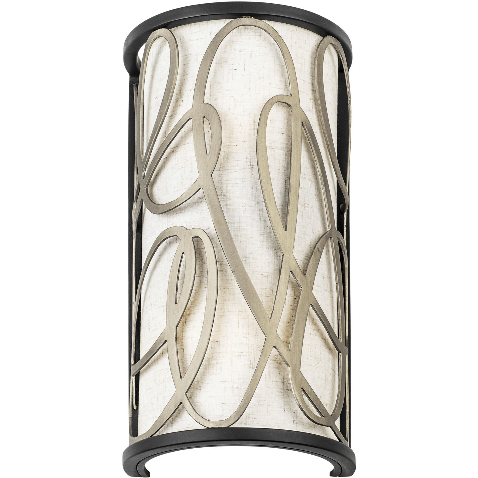 Scribble 2 Light 8 inch Matte Black with Artifact Wall Sconce Wall Light, Smithsonian Collaboration