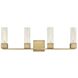 Xander 4 Light 32 inch Heritage Brass Vanity Light Wall Light