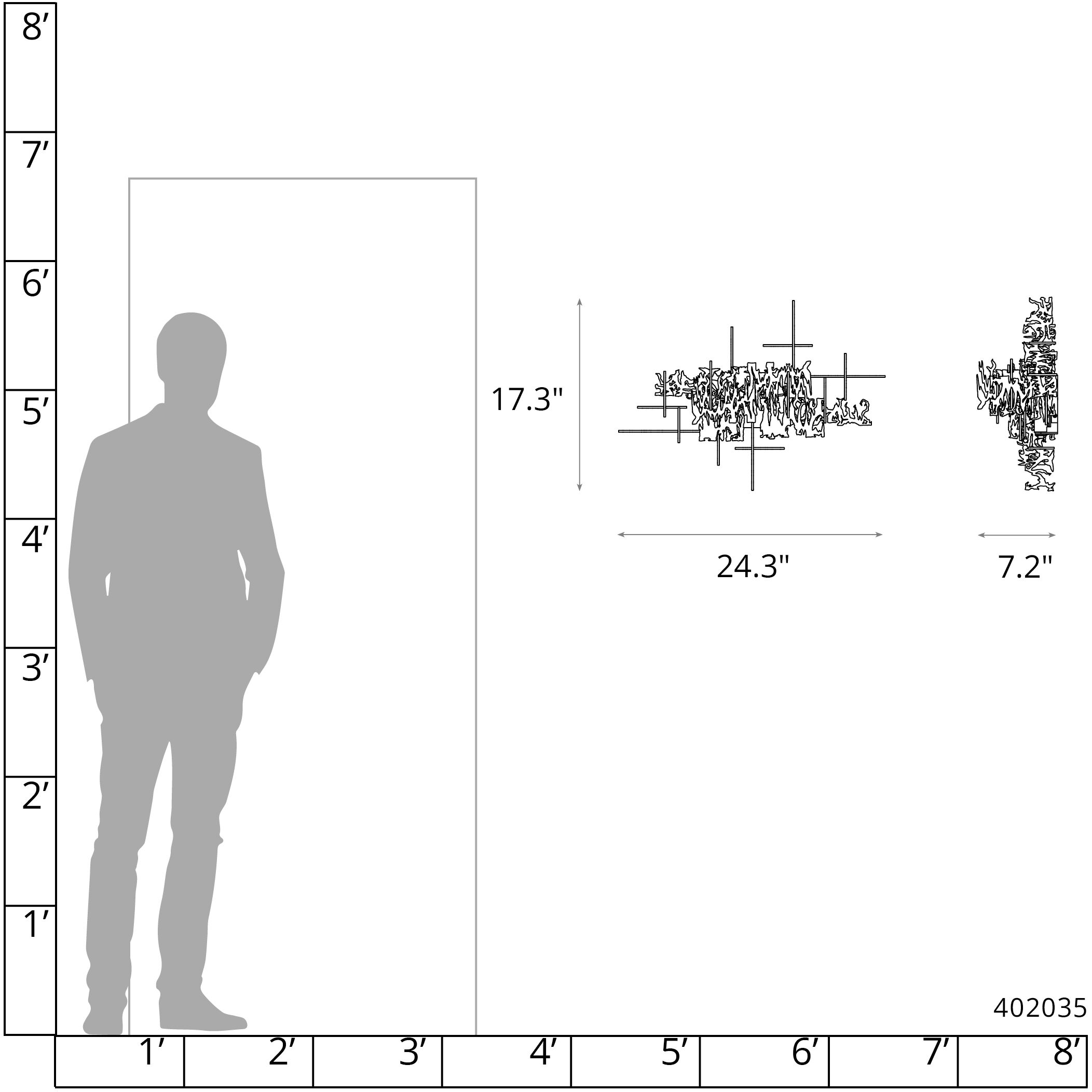 Art + Alchemy Brutus 2 Light 24.3 inch Ink Wall Sconce Wall Light