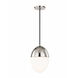 Orion 1 Light 7.5 inch Polished Nickel Pendant Ceiling Light