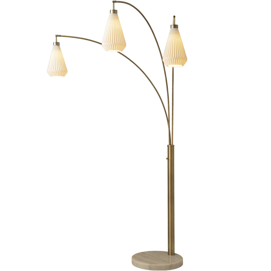 Concord 85 inch 60.00 watt Walnut and Weathered Brass with Black Arc Floor Lamp Portable Light