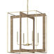Purebred 4 Light 32.25 inch Dark Contemporary Gold Leaf Chandelier Ceiling Light, Large