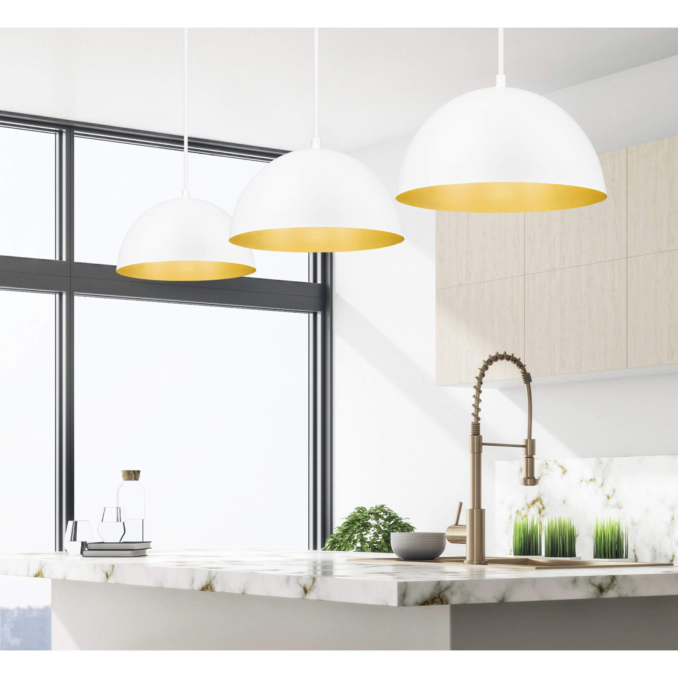 Vega Pendant Ceiling Light in Matte White