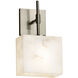 Alabaster Rocks Wall Sconce Wall Light in LED, Brushed Nickel, Rectangle, Rectangle