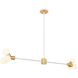 Tres Island Pendant Ceiling Light in White And New Brass