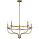 Transitional 5 Light 26.63 inch Natural Brass Chandelier Ceiling Light