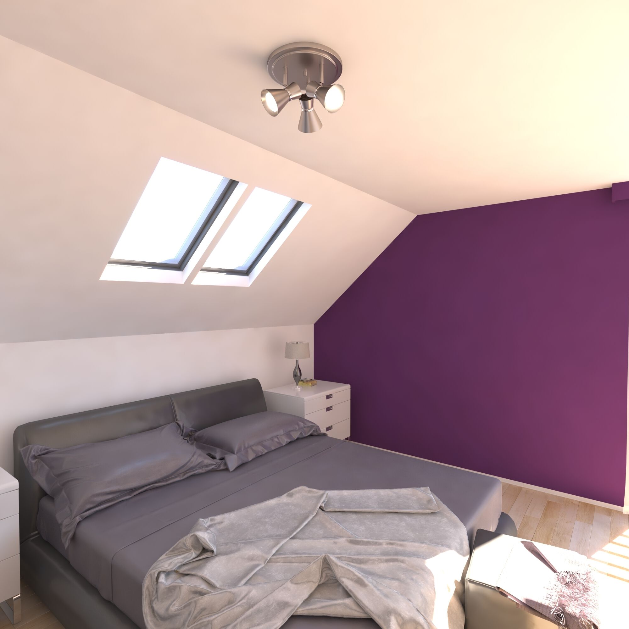 Alto 3 Light 120 Brushed Nickel and Chrome Directional Light Ceiling Light