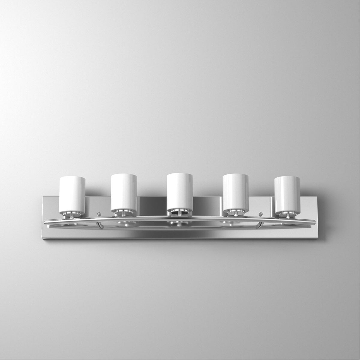Abete 5 Light 29.13 inch Chrome Vanity Light Wall Light, White Glass