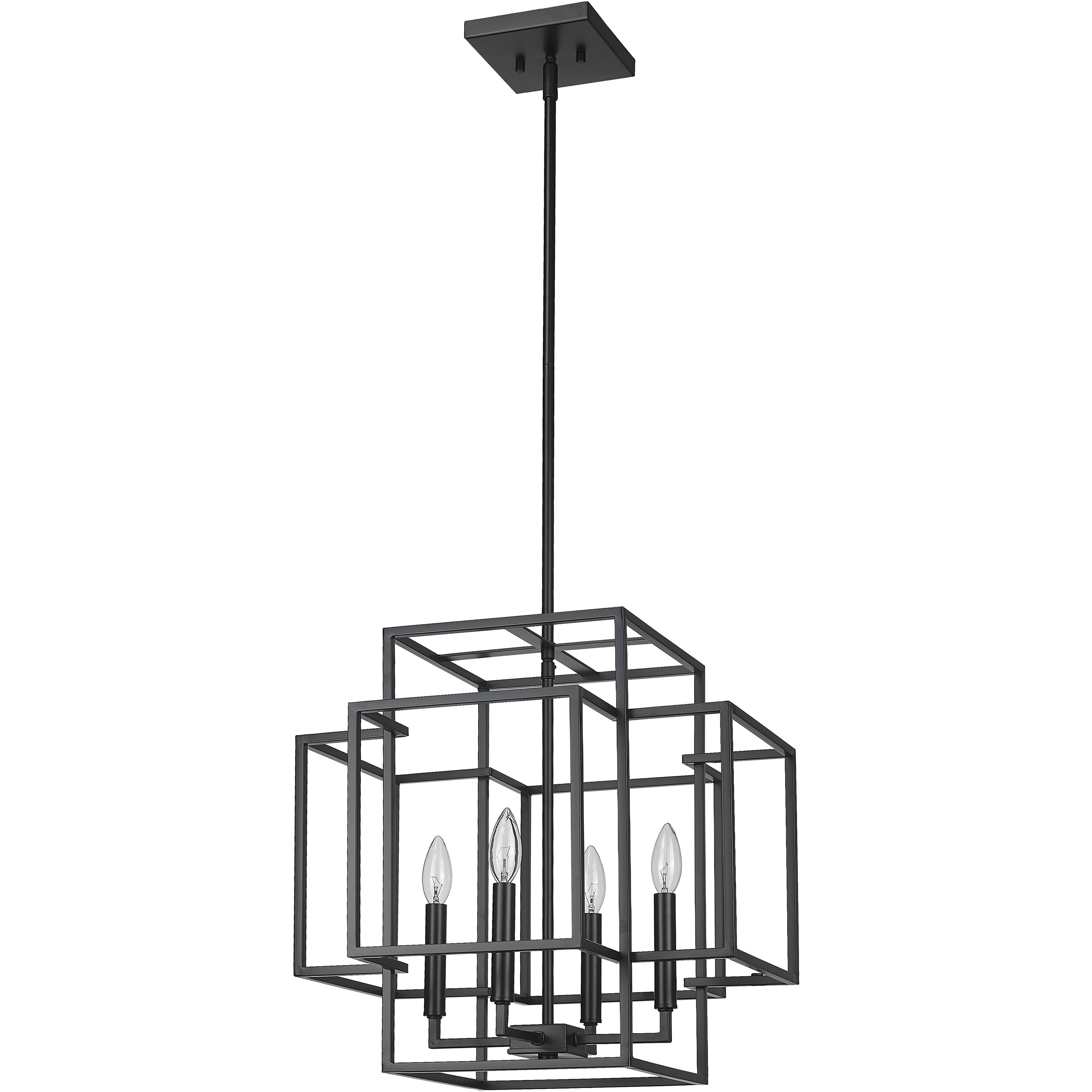 Titania 4 Light 18 inch Matte Black Chandelier Ceiling Light
