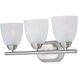 Axis 3 Light 21 inch Satin Nickel Bath Vanity Wall Light