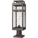 Ridgeway 1 Light 21.38 inch Bronze Outdoor Post Lantern in Waterglass