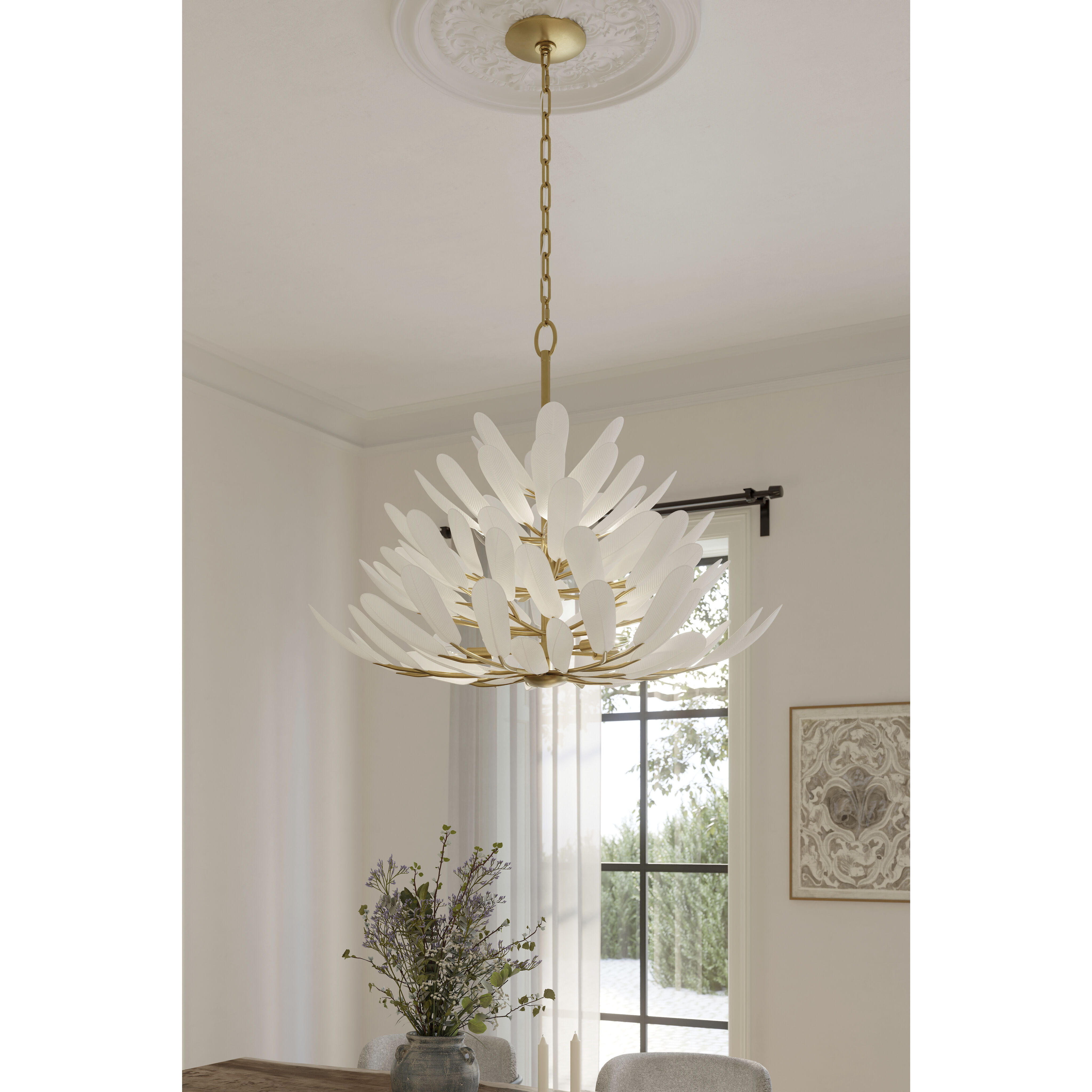Vellinor 10 Light 42 inch Painted Legacy Brass Chandelier Ceiling Light