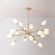 Aldean 18 Light 44 inch Vintage Gold Leaf Chandelier Ceiling Light