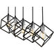 Vertical 5 Light 54 inch Matte Black and Brushed Nickel Linear Chandelier Ceiling Light