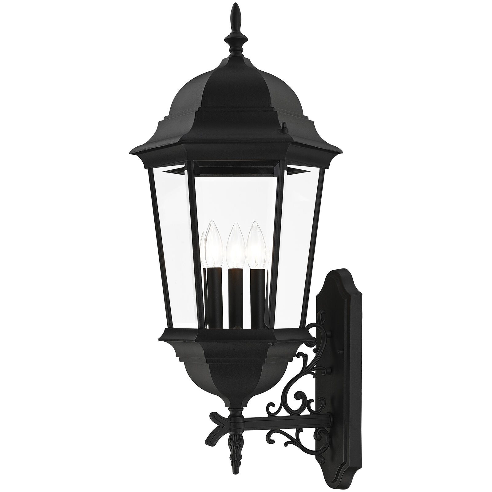 Hamilton 3 Light 29 inch Textured Black Outdoor  Wall Lantern