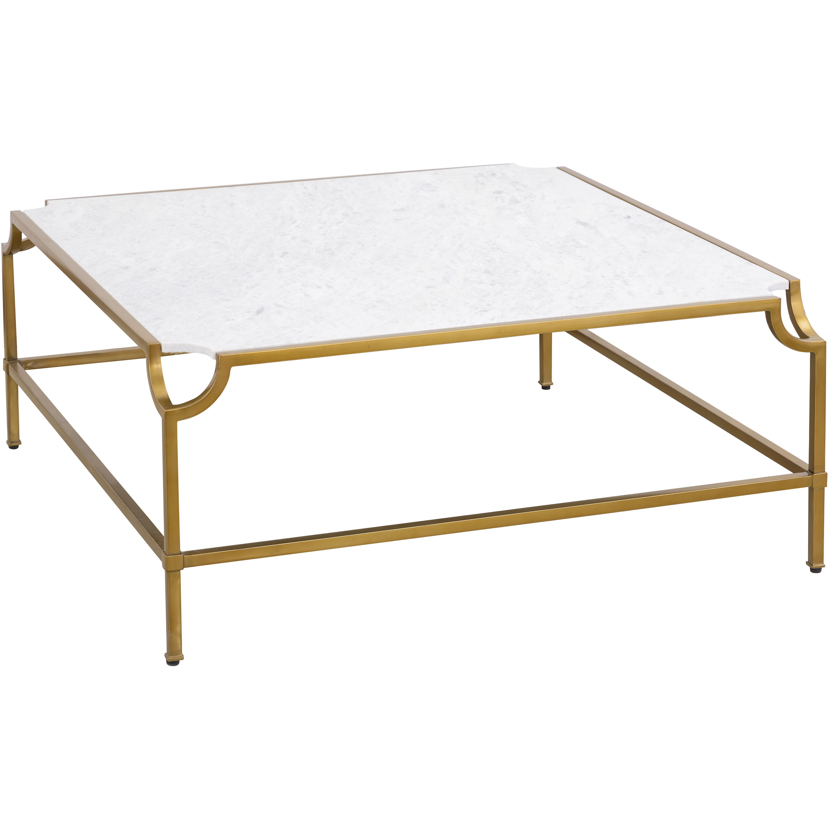 Blain 42 X 42 inch Antique Brass with White Coffee Table