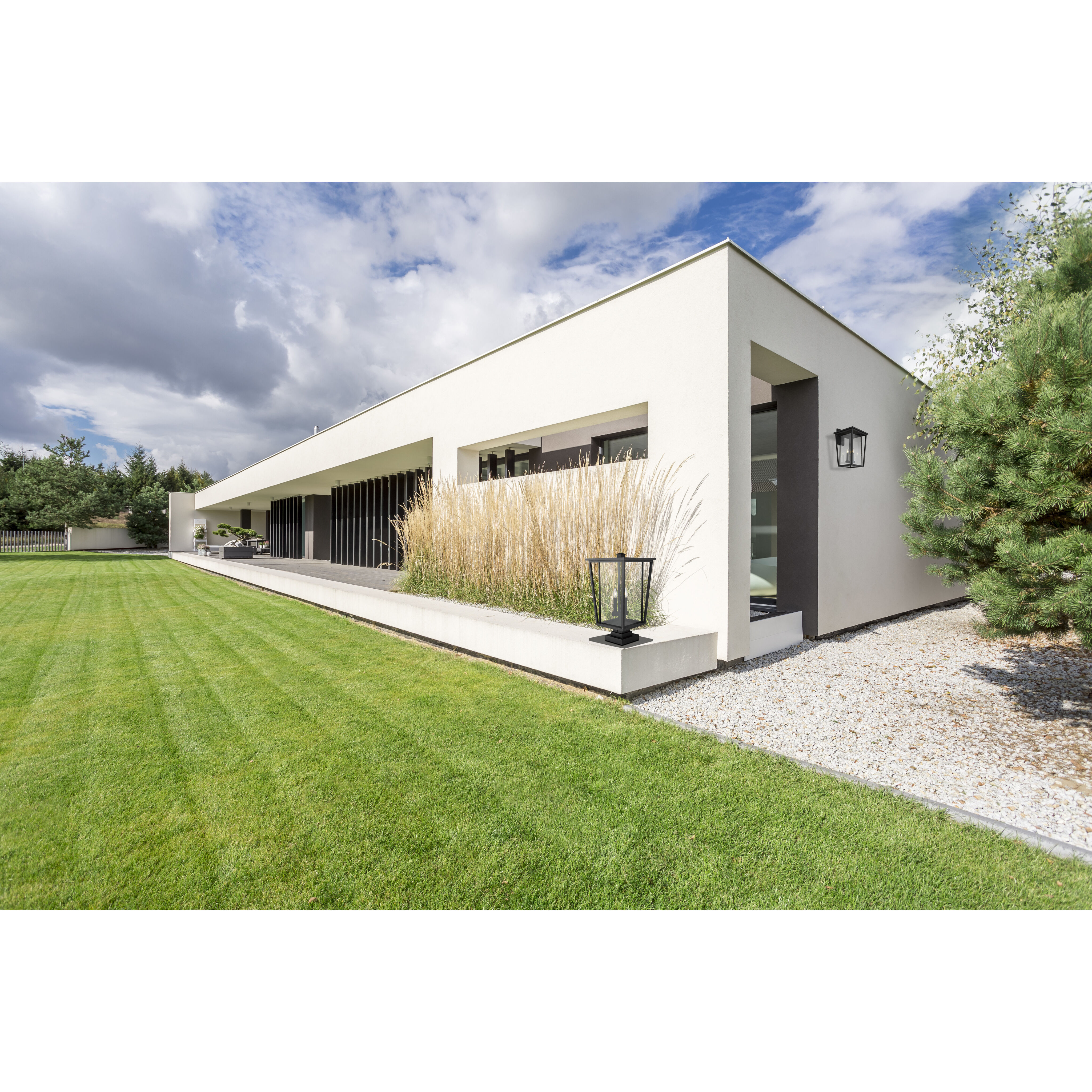 Seoul 3 Light 24.75 inch Black Outdoor Pier Mounted Fixture in 18.5