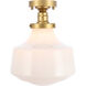 Lyle 1 Light 11 inch Brass Flush Mount Ceiling Light