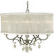 Liebestraum 5 Light 26 inch Mahogany Bronze with Sheer Cream Shade Dining Chandelier Ceiling Light