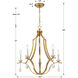 Perry 5 Light 25.5 inch Antique Gold Chandelier Ceiling Light