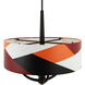 Patchwork 4 Light 24 inch Black with Satin Brass with Patchwork Pendant Ceiling Light in Black/Satin Brass/Patchwork