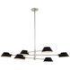 Bruno Island Linear Ceiling Light in Matte Black With Polished Nickel, Matte Black