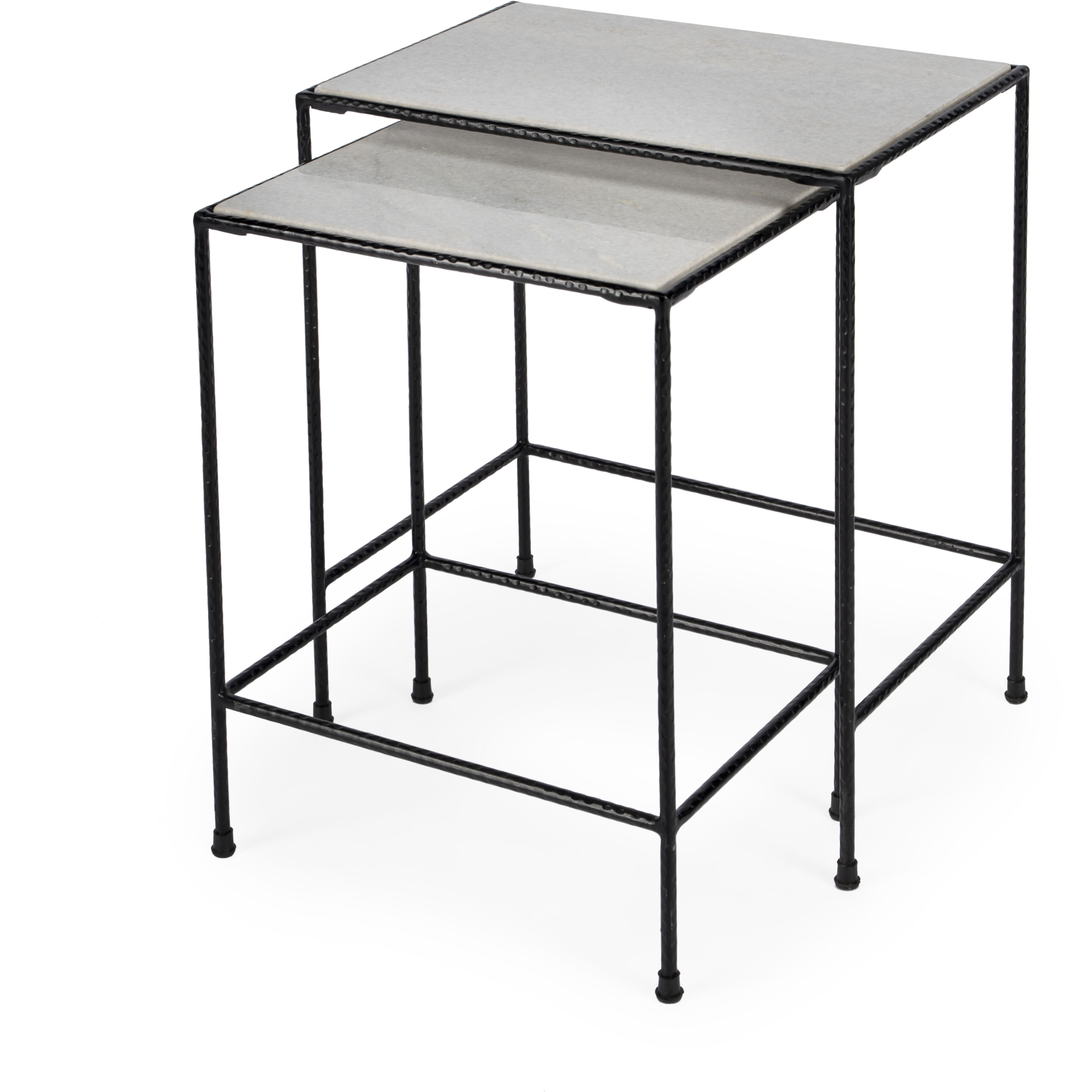 Carrera Marble 25 X 22 inch Metalworks Nesting Table