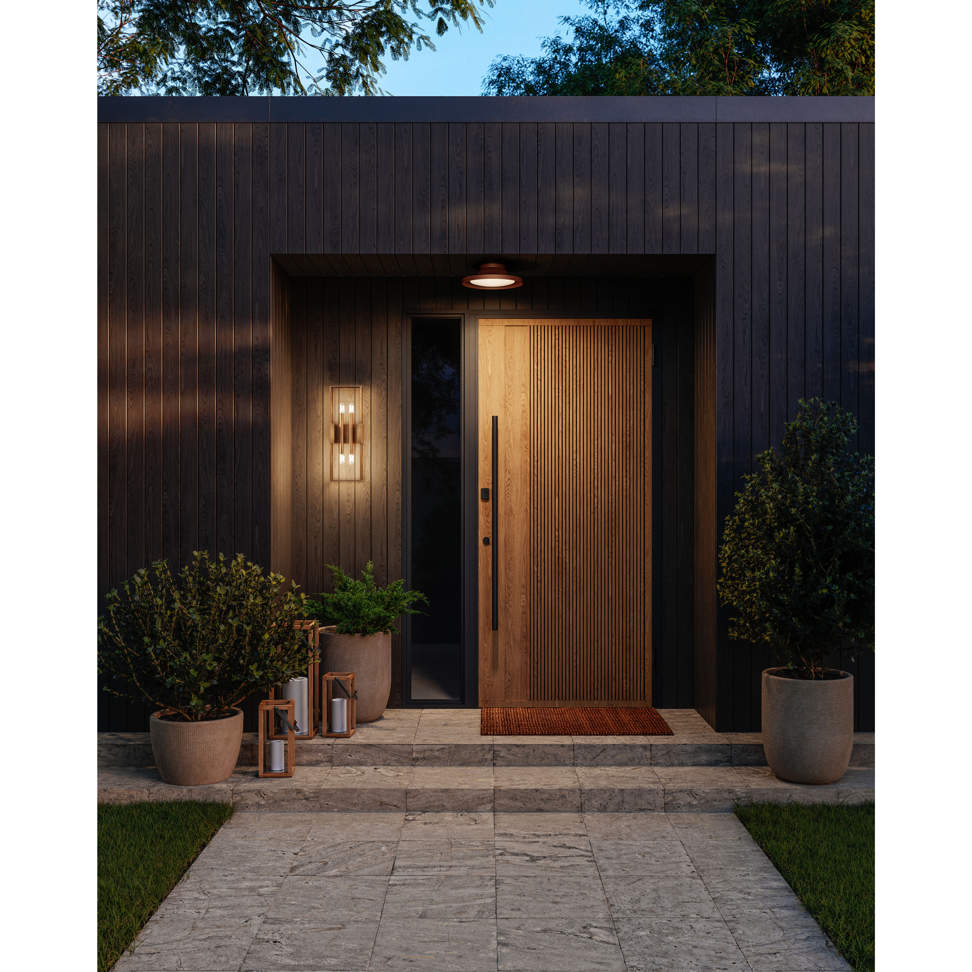 Cannes LED 14.75 inch Bronze Exterior Flush Mount