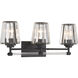 Garnet 3 Light 24 inch Black Bathroom Vanity Light Wall Light