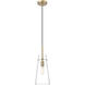 Kira 1 Light 6.5 inch Modern Gold Pendant Ceiling Light