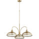 Omni 3 Light 31.5 inch Aged Brass Mini Chandelier Ceiling Light
