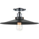 Bulstrode's Workshop 1 Light 14 inch Chrome Flush Mount Ceiling Light in Chrome and Black