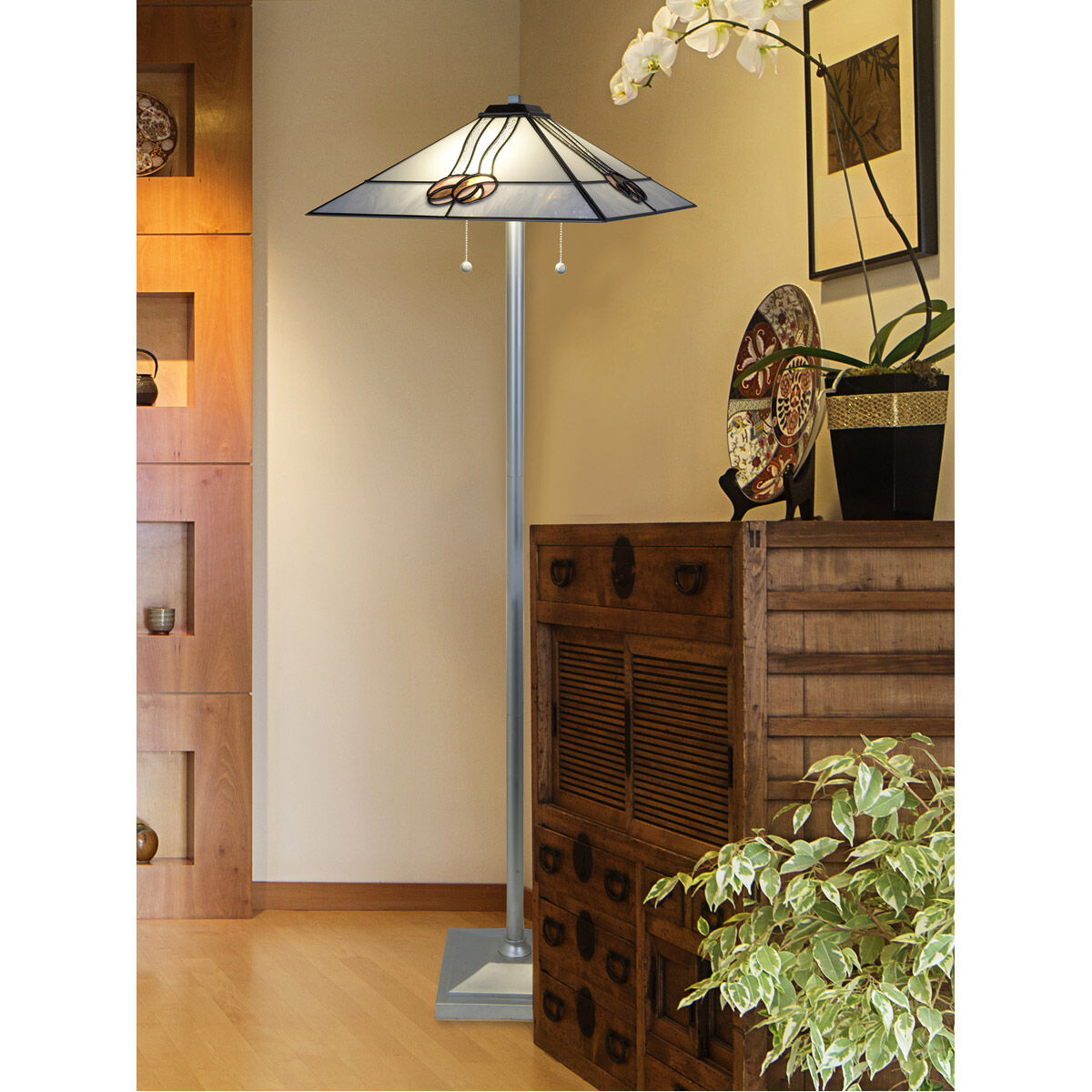 Evelyn 63 inch 100.00 watt Silver Floor Lamp Portable Light