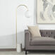 Merlot 62 inch 60 watt Satin Brass and Honed White Floor Lamp Portable Light