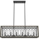 Chevron 6 Light 40 inch Rustic Iron Linear Chandelier Ceiling Light