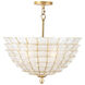 Samal 4 Light 20 inch Oxidized Gold Leaf Convertible Pendant Ceiling Light