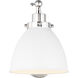 C&M by Chapman & Myers Wellfleet 15.88 inch 75 watt Matte White and Polished Nickel Task Sconce Wall Light in Matte White / Polished Nickel