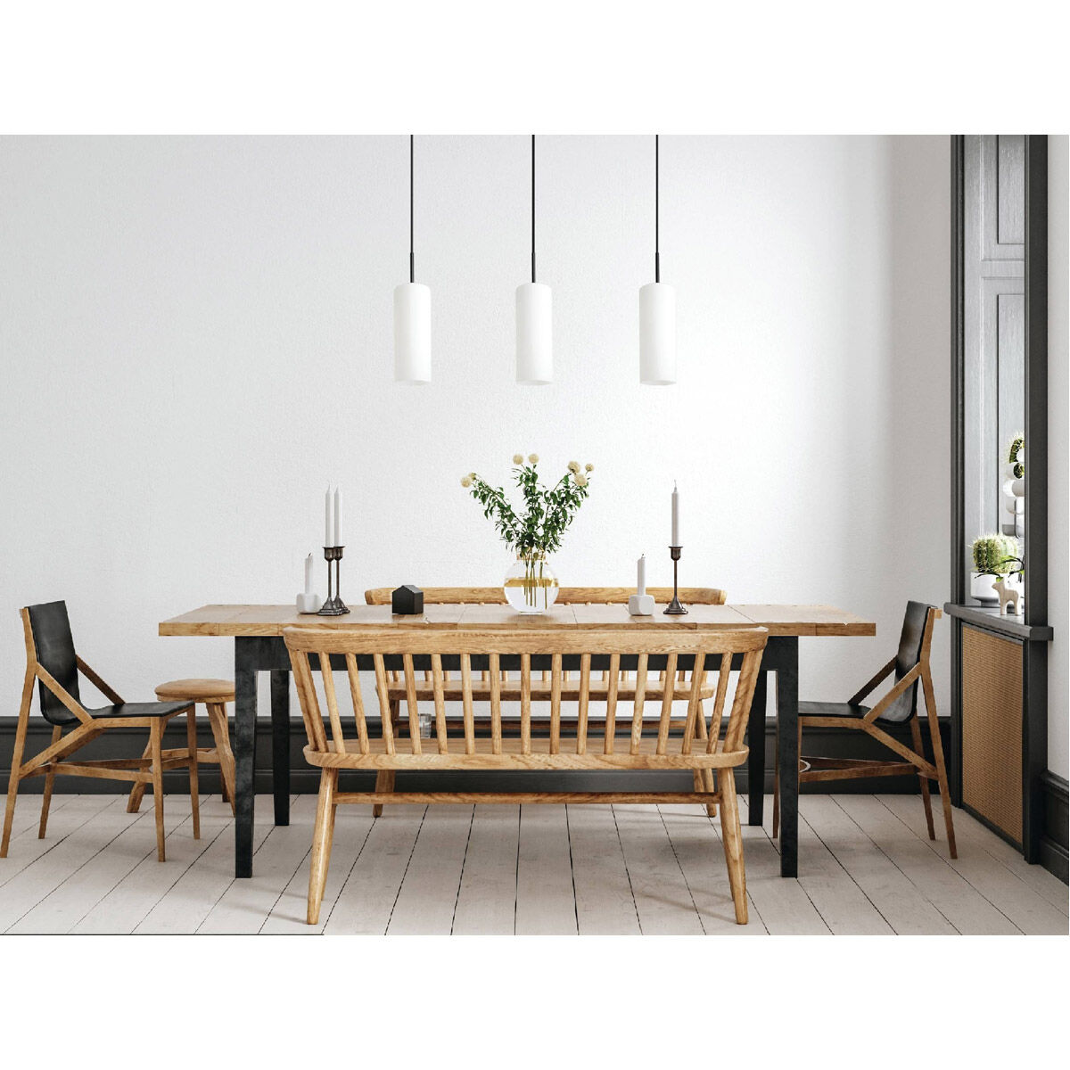 Troy 3 2.35 inch Structured Black Pendant Ceiling Light