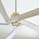Aspen 70 inch Burnished Brass with Matte White Blades Ceiling Fan