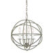 Globe 4 Light 15 inch Aged Silver Chandelier Ceiling Light