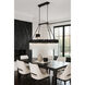 Matrix 6 Light 36.5 inch Matte Black and French Gold Linear Pendant Ceiling Light