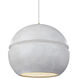 Radiance Collection 1 Light 12 inch Antique Brass and Concrete and White Pendant Ceiling Light