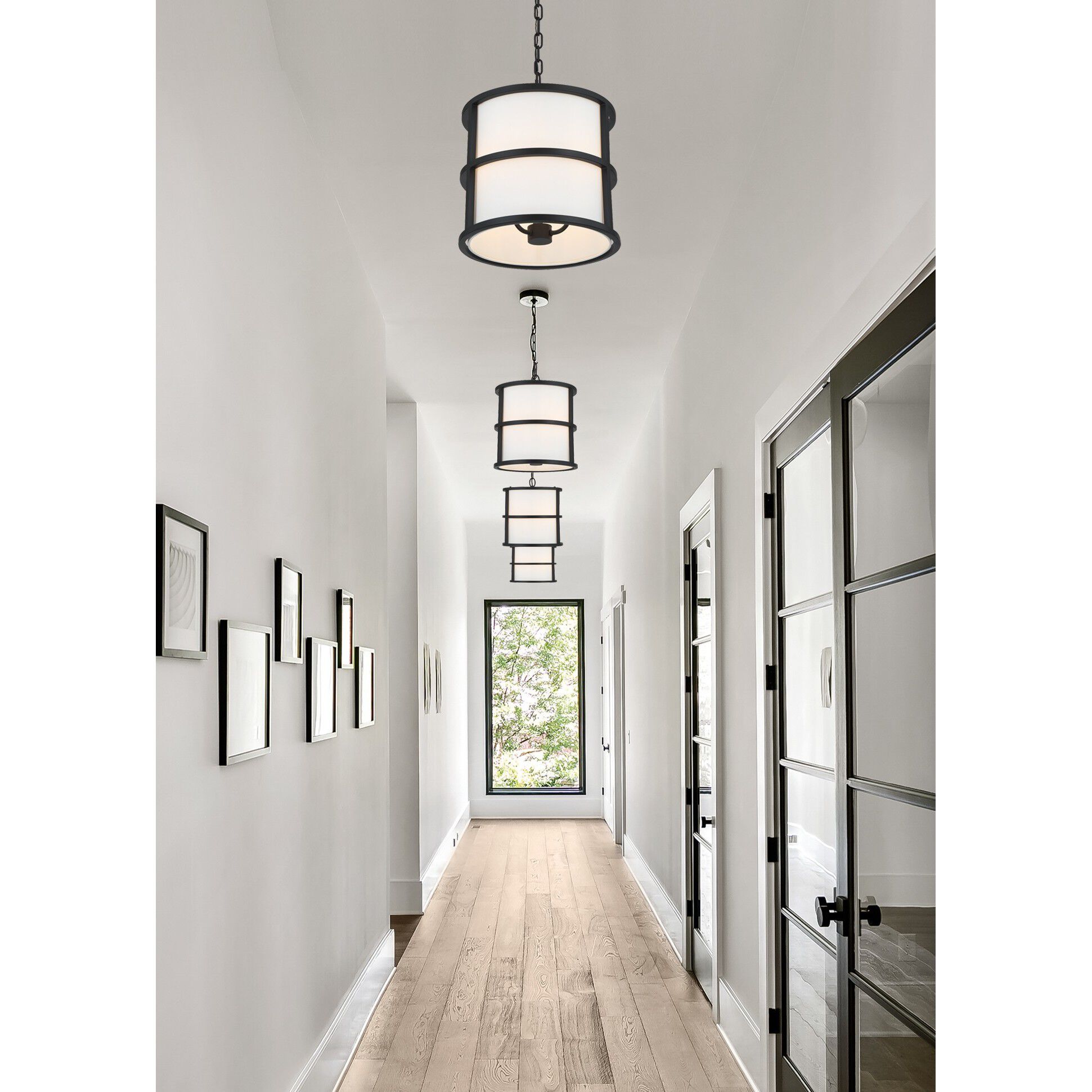 Hulton 3 Light 13 inch Matte Black Mini Chandelier Ceiling Light