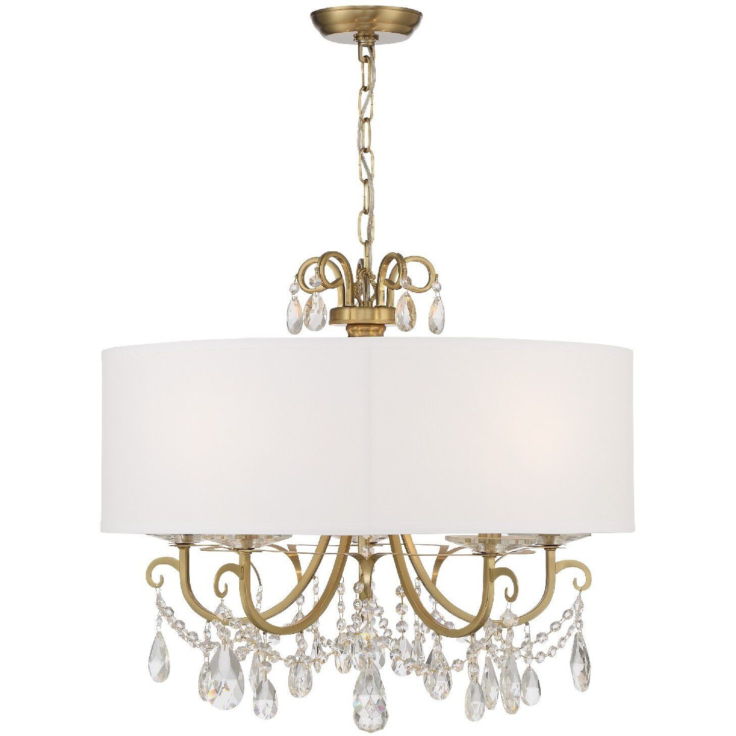 Othello 5 Light 24 inch Vibrant Gold Chandelier Ceiling Light in Clear Swarovski Strass