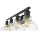 Yep Carver Vanity Wall Light in Matte Black, Clear Glass