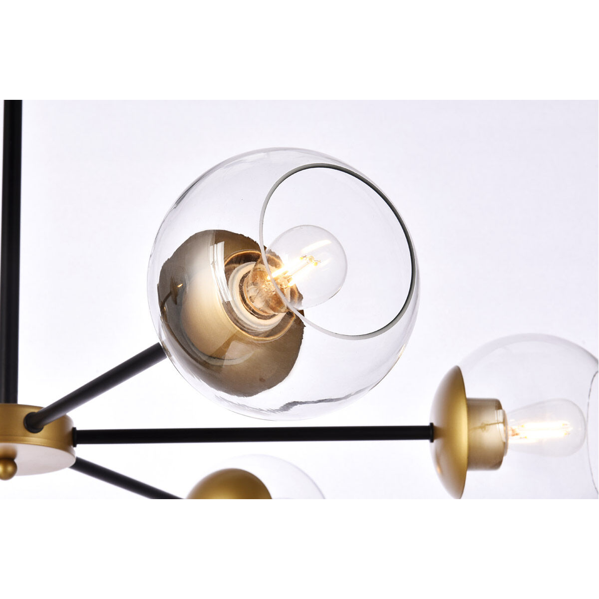 Briggs 6 Light 36 inch Black and Brass Pendant Ceiling Light