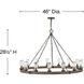 Open Air Sawyer 15 Light 46 inch Sequoia with Iron Rust Outdoor Hanging in Non-LED