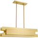 Varick 4 Light 36 inch Satin Brass Linear Chandelier Ceiling Light