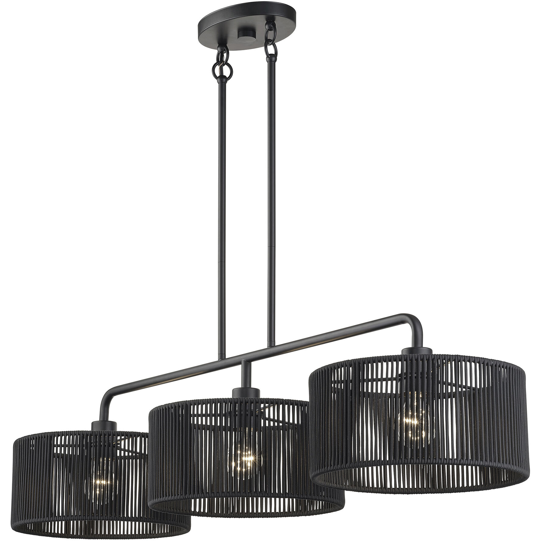 Acordia 3 Light 46 inch Black Linear Chandelier Ceiling Light, Extra Large